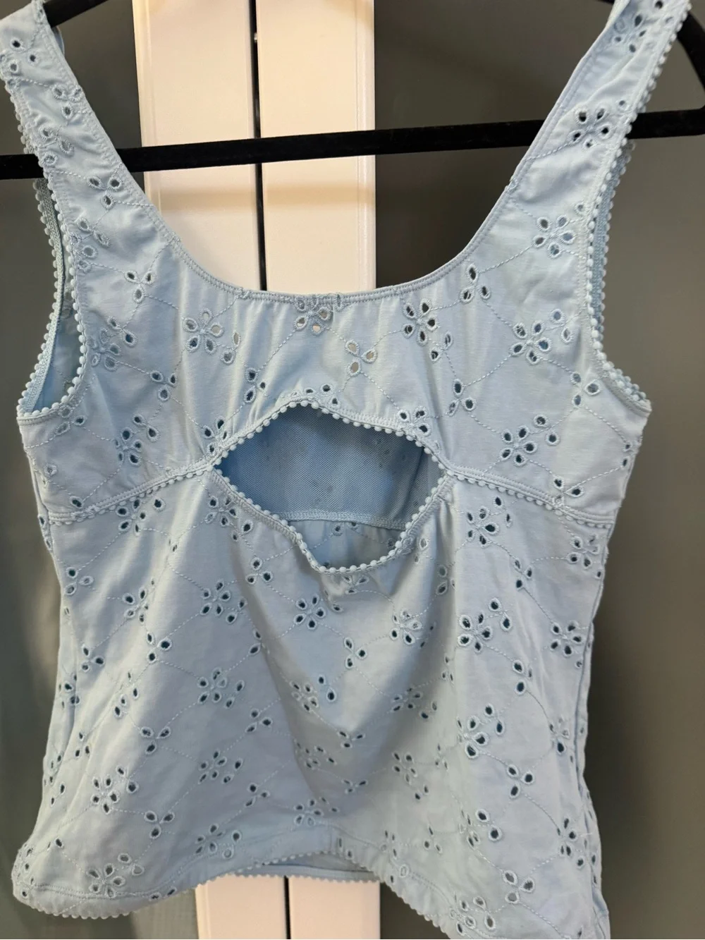 Free People Powder Blue Eyelet Tank
